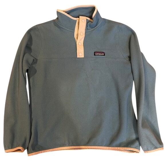PATAGONIA Mako Blue Lightweight Micro D Snap-T Fleece Pullover Jacket Medium - Picture 3 of 10